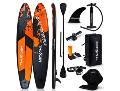Prancha De Stand Up Paddle Insuflável Thunder® Earth 365x75x15 Cm Acessórios, Carga Máx. 150 Kg