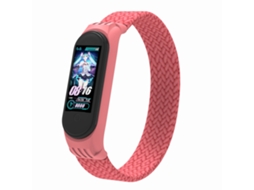 Bracelete de Smartwatch para Xiaomi Mi Band 5 / 4 / 3 / Huami fio trançado de volta única + TPU, Tam: L (rosa)