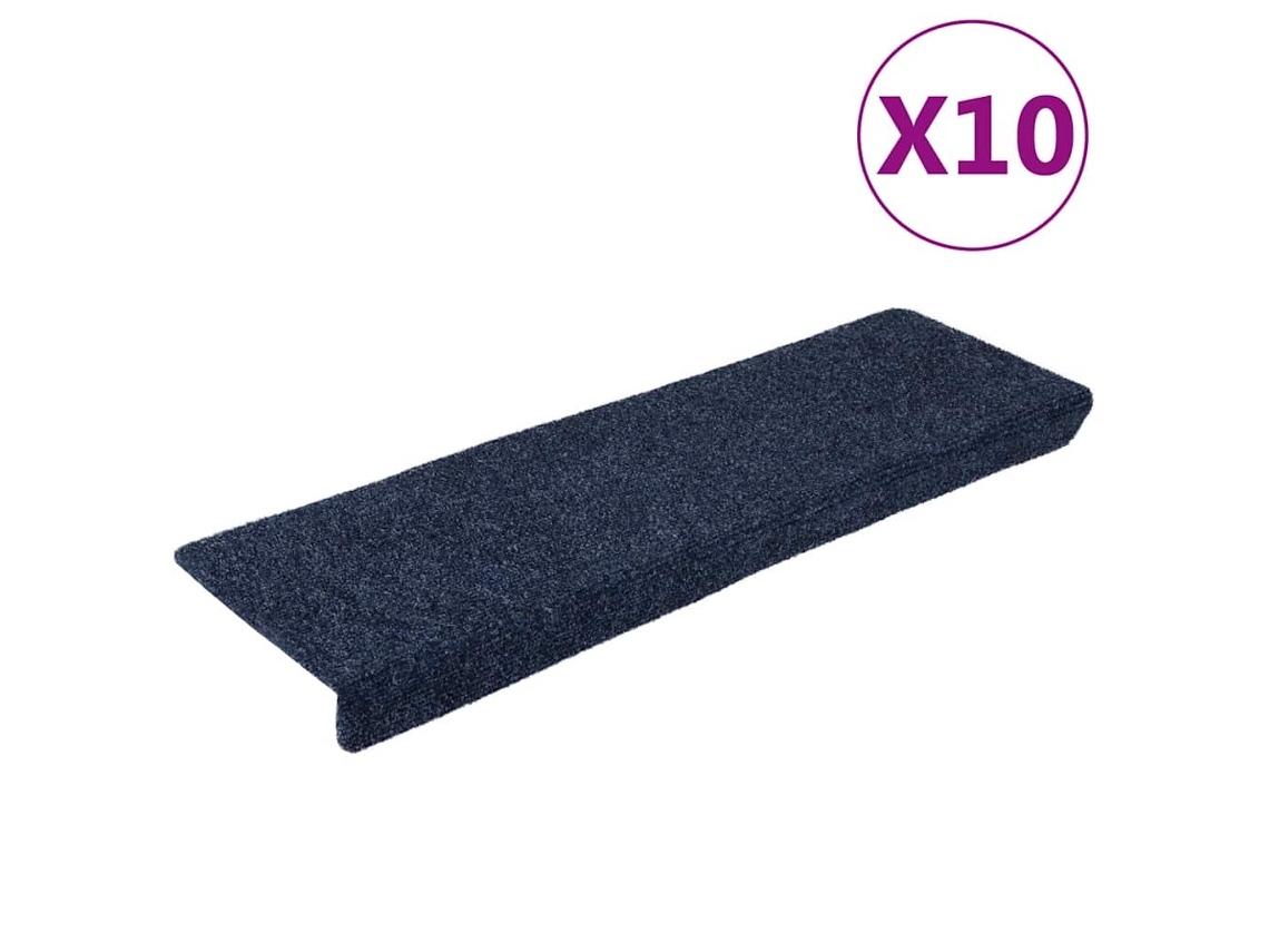 Vidaxl Tapetes De Escada Autoadesivos 10 Peças 65x21x4 Cm Antracite Borda Retangular