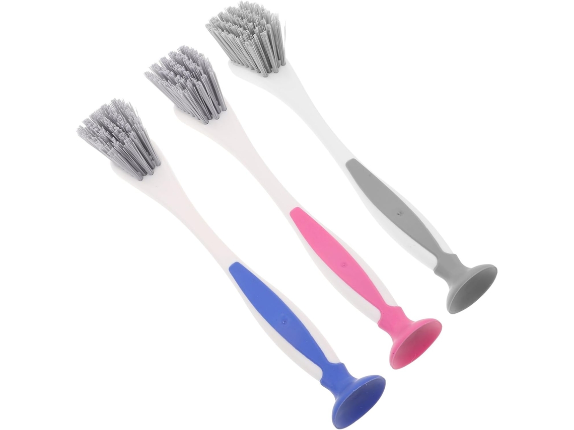 Conjunto De 3 Escovas Lavar Louça Amosfun Com Cabo Longo E Design Vertical Em Pp, Multiuso Para Remover Manchas Difíceis