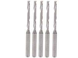 Brocas de Fresagem YURU, 5 peças, Espiral, Aço Tungstênio, para Madeira e Metal, 3.175x2x22x45mm