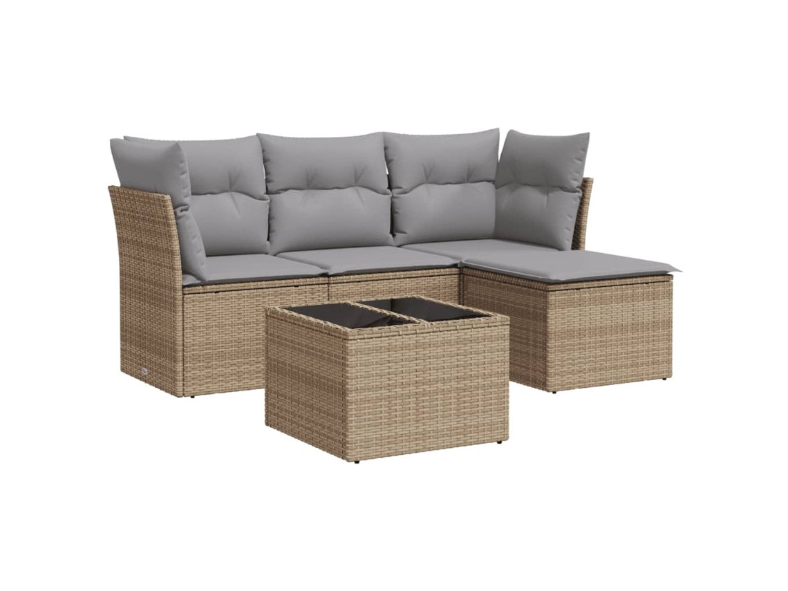 Garden Sofa Set, Garden Sofa Sets Vidaxl Bege Rattan / Vime (n/a)