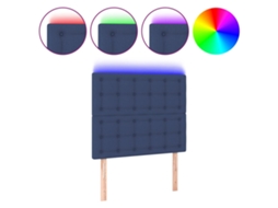 Led Headboard, Led Headboards Vidaxl Azul Tecido (100 X 5 X 118/128 Cm)