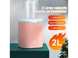 Umidificador de ar para bebê de 2000ml, pulverizador USB único e duplo e luz noturna colorida para casa, escritório, sala de estar, quarto-rosa