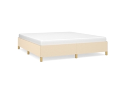 Bed Frame, Bed Frames Vidaxl Creme Tecido (160 X 200 Cm)