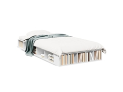 Bed Frame, Bed Frames Vidaxl Branco Madeira Processada (75 X 190 Cm)