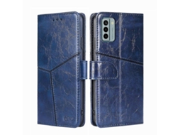 Capa De Couro Flip Com Costura Geométrica Para Nokia G22