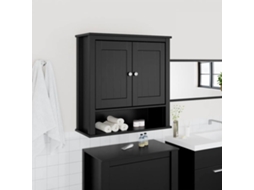 Vidaxl Móvel De Parede P/ Wc Berg 69,5x27x71,5 Cm Madeira Maciça Preto