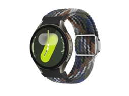 Bracelete Para Samsung Galaxy Watch 7/6/5/4 - Loop Nylon - Fivela Magnética - Denim Rainbow