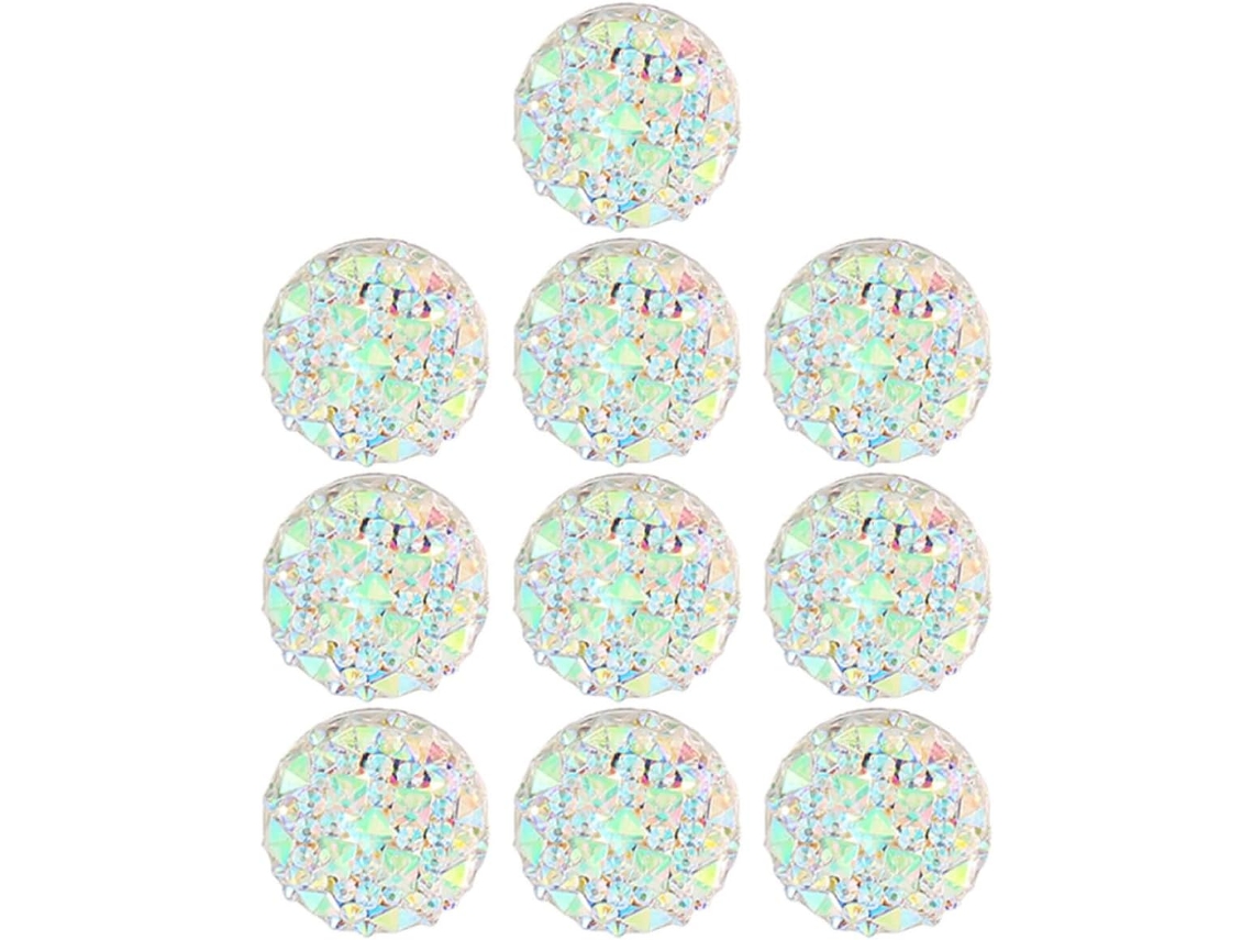 Fuoyloo Alfinetes Multifuncional com Imitação de Pedras Preciosas, Conjunto de 10 peças, Design Delicado em Resina e Metal