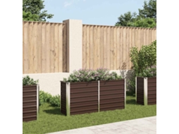 Vidaxl Canteiro Elevado De Jardim Aço Galvanizado 160x40x77cm Castanho