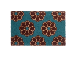 Felpudo Beliani Kulik De Fibra De Coco Azul 50x80