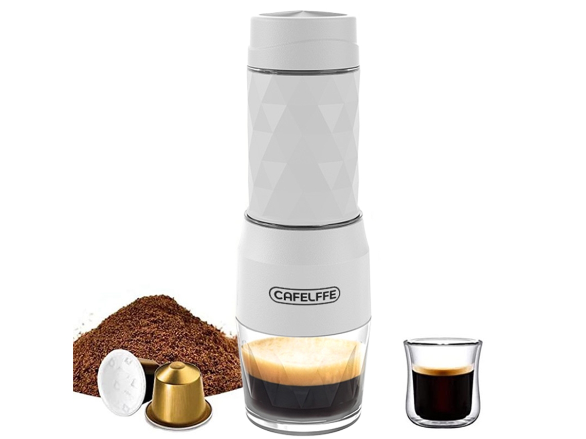 2026 Store máquina de café espresso portátil, 3 em 1, 18bar, mini cafeteira com espuma de leite, para cápsulas DG/NES e café moído