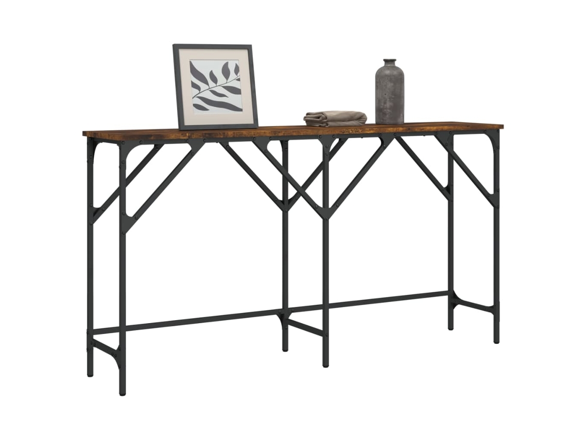Vidaxl Mesa Consola 140x29x75 Cm Derivados De Madeira Carvalho Fumado