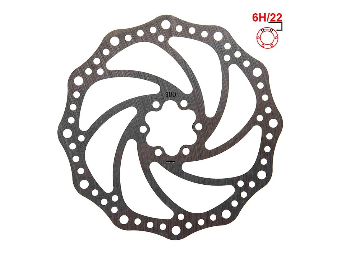 Disco De Freio R6.1 180mm 6h Prata