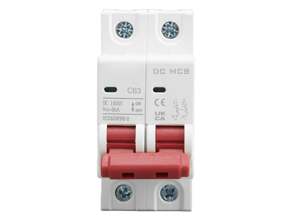 Interruptor Automático 2p Cd 1000v Mcb 63a, Interruptor de Proteção com Capacidade de Ruptura de 6000a para Lar