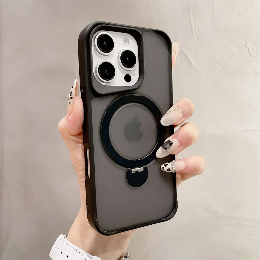 Capa Magnética Para Iphone 14 Plus (preta), Com Suporte E Proteção Traseira Contra Impactos.