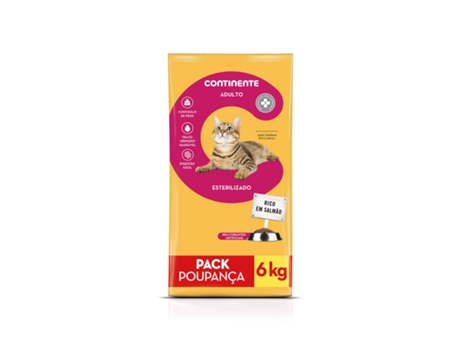 Ração Para Gato Adulto Esterilizado Salmão Pack Poupança Continente