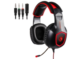 Auscultadores Bluetooth TRUMSEN Sa818 Over Ear Preto Vermelho