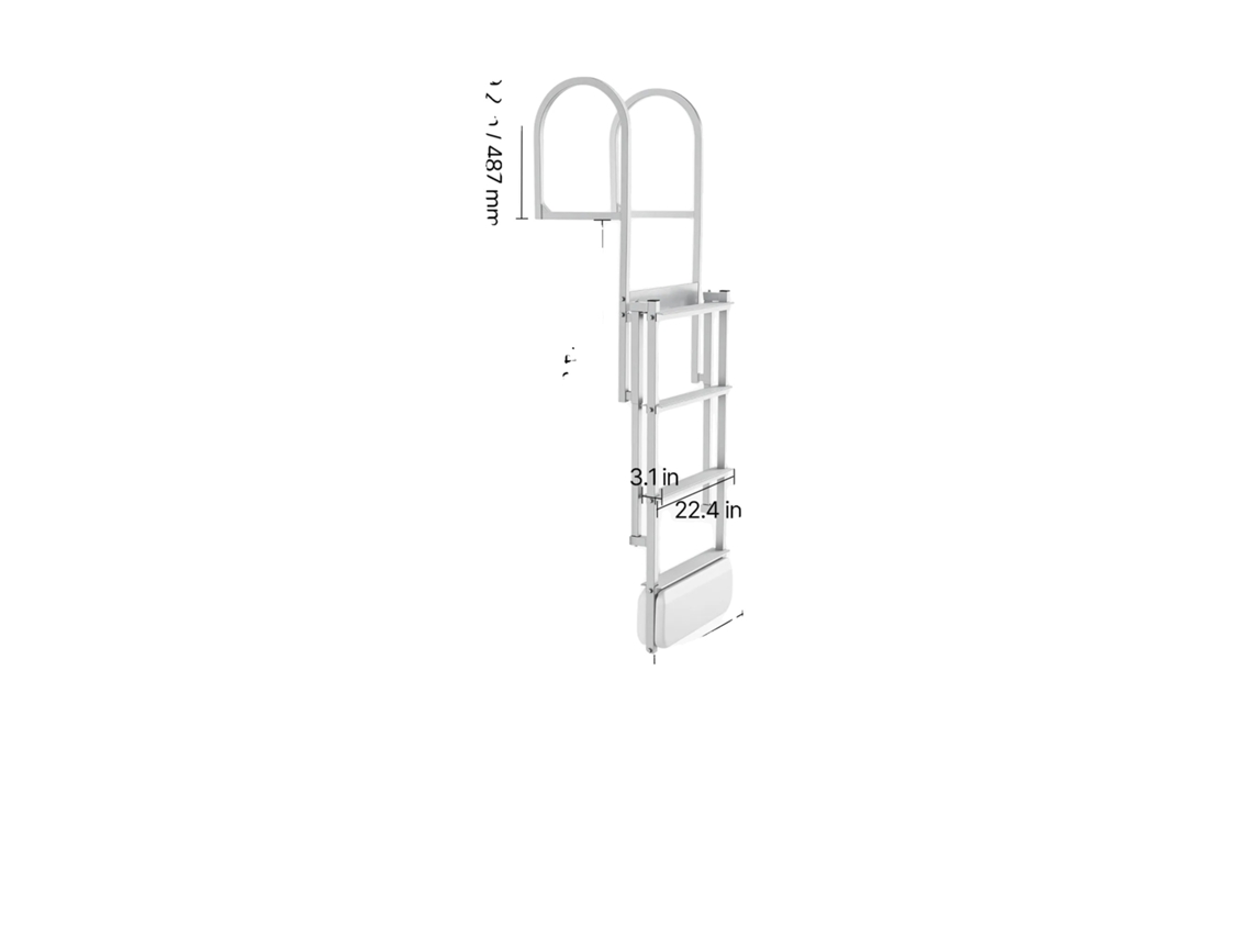 Escada De Docagem, Design Retrátil, Capacidade De 500 Lbs, 4 Passos