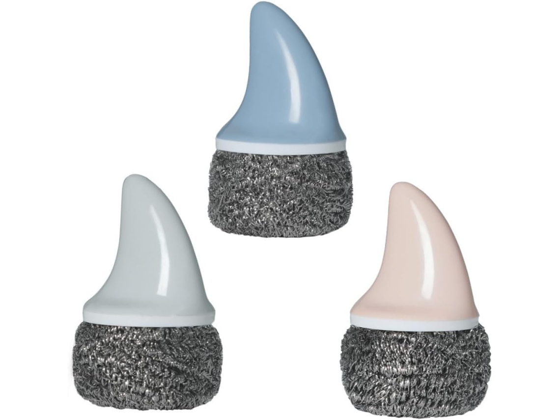 Conjunto De 3 Esponjas De Aço Para Cozinha Com Design Funcional