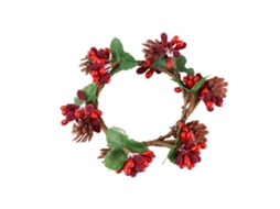 Decorette Coração De Natal Com Pinhas E Velas Decorativas Laxiscreed Para Diy E Decoração Festiva