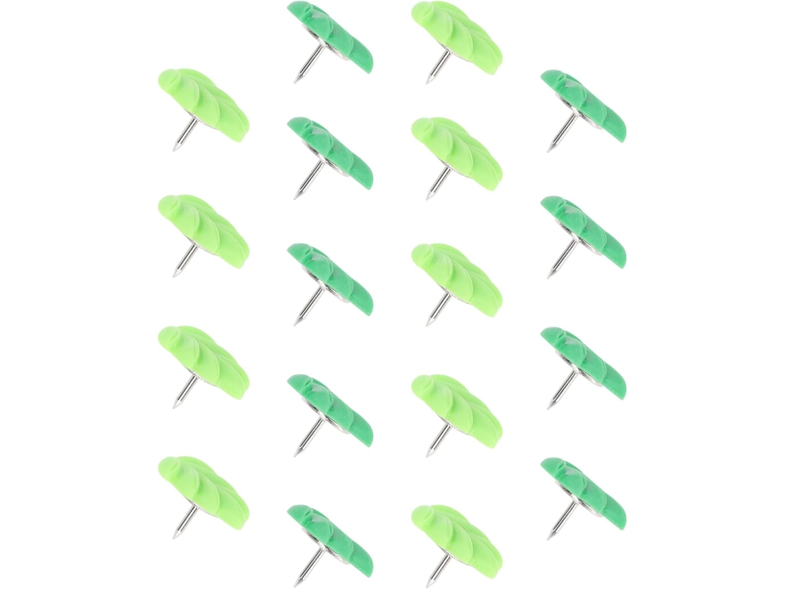 Shineofi Tachinhas Decorativas em Formato de Folha Verde, Feitas de Plástico e Metal, Pacote com 20 Unidades para Fixar