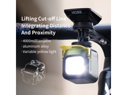 Farol De Bicicleta Preto Com Controle Remoto Com Fio Eslnf 1200lm Em Liga De Alumínio Com Carregamento Tipo C De 4000mah E Proteção Contra Poeira