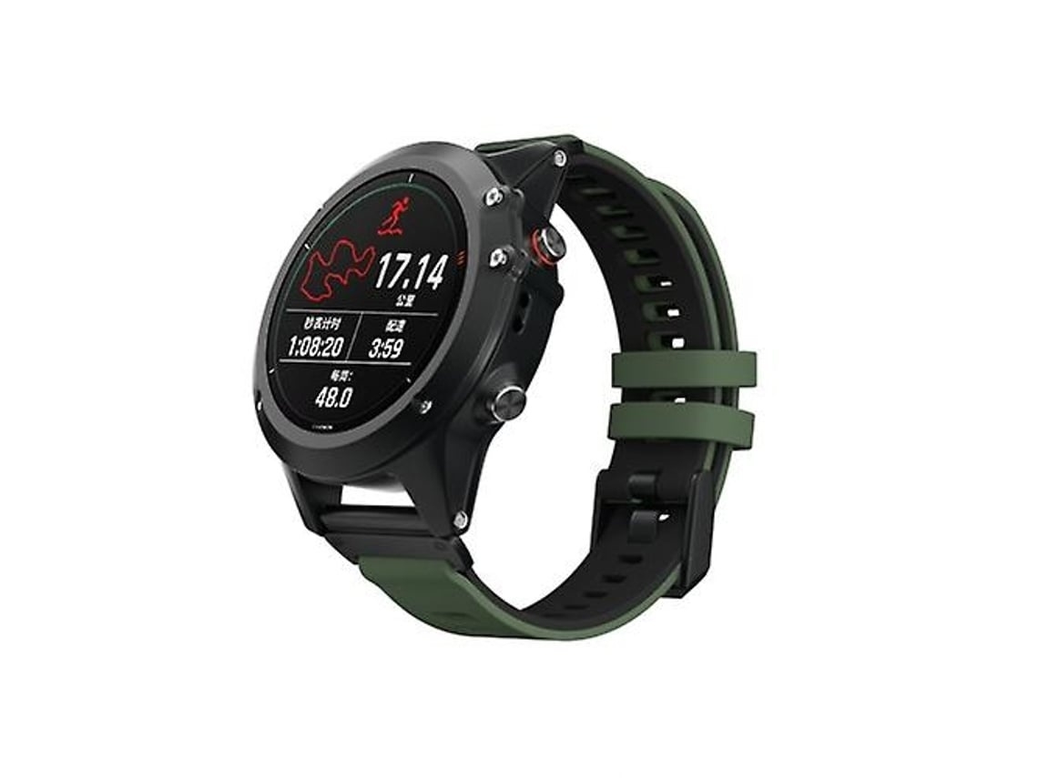 Pulseira De Relógio Lurelia Para Garmin Fenix 6 Em Silicone Bicolor Verde Militar E Preto