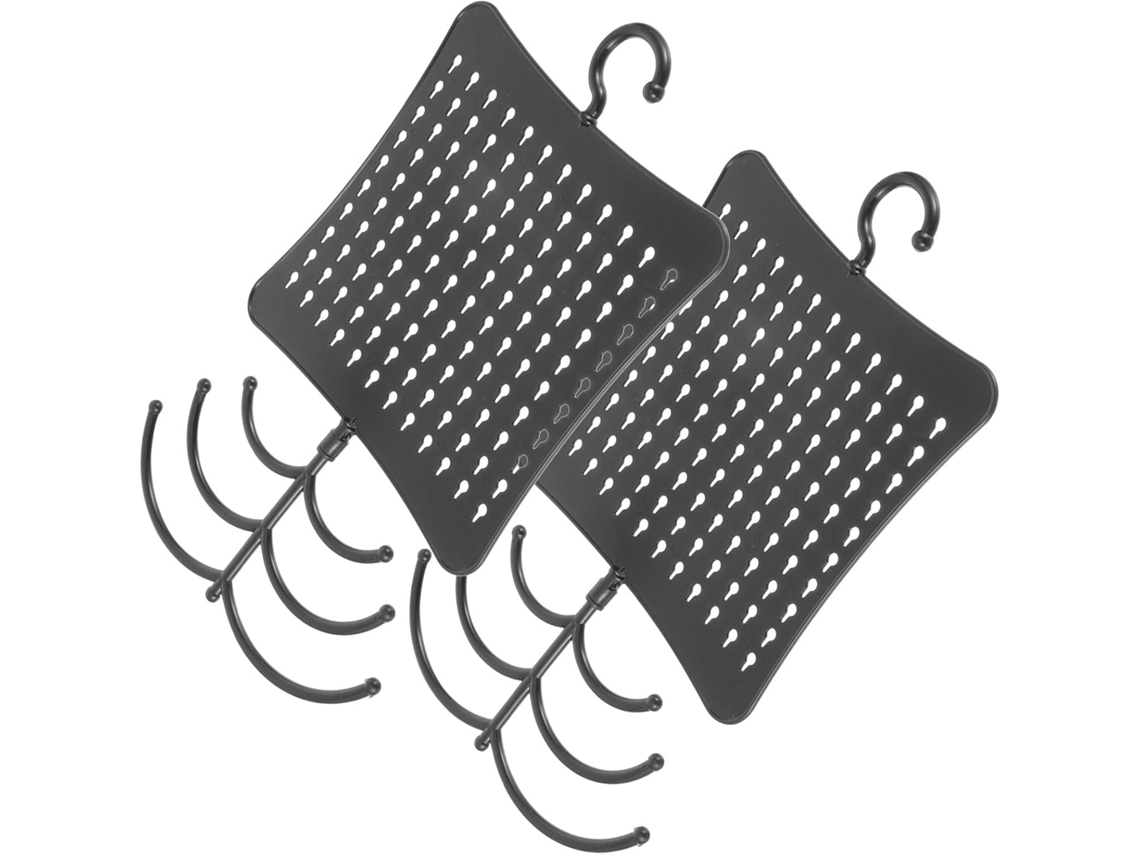 Organizador de Brincos de Parede, de Plástico Preto, 2 Peças, GOKOCO