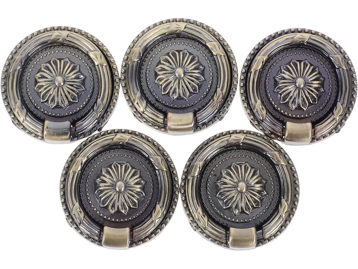 Conjunto De 5 Peças Com Anel Metal Verde Redondo Para Puxador