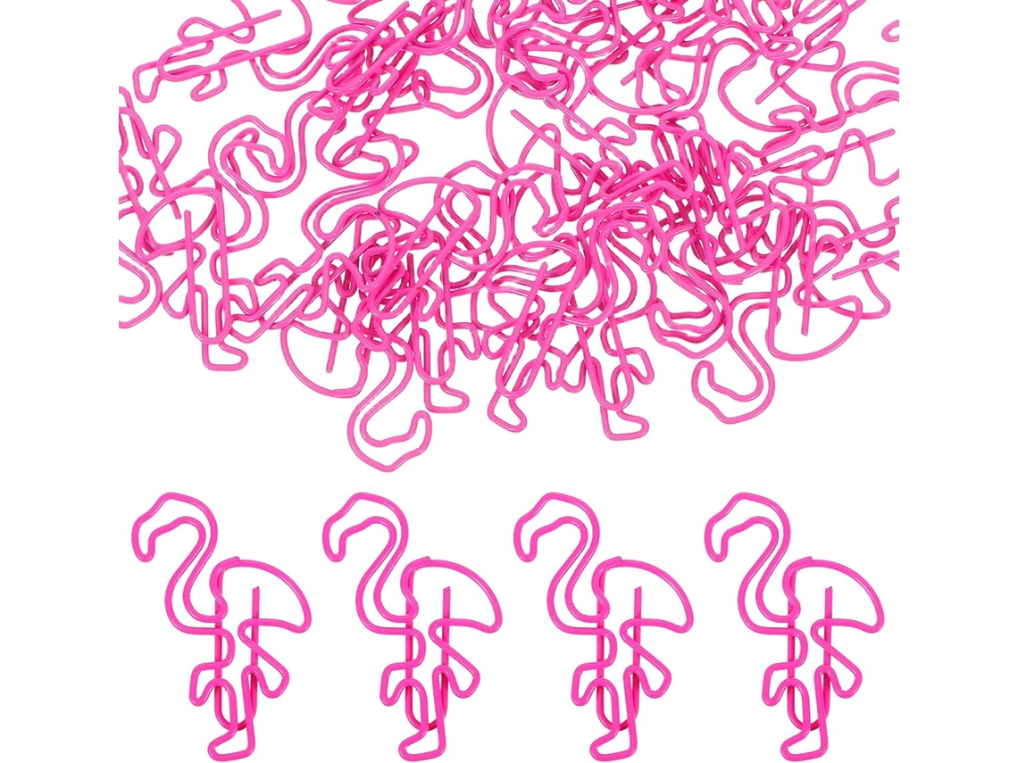 Clips De Papel Escolares Com Estampa Flamingo Rosa, 30 Peças De Metal Resistentes Para Decoração Escola, Escritório E