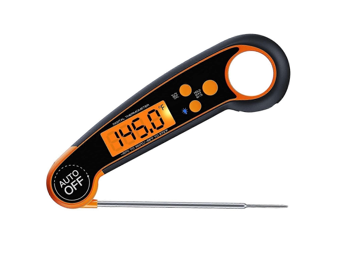 Termómetro Digital De Carne Lurelia Com Sonda Longa Para Cozinha E Churrasco, Impermeável Ip67, Retroiluminado, Magnético