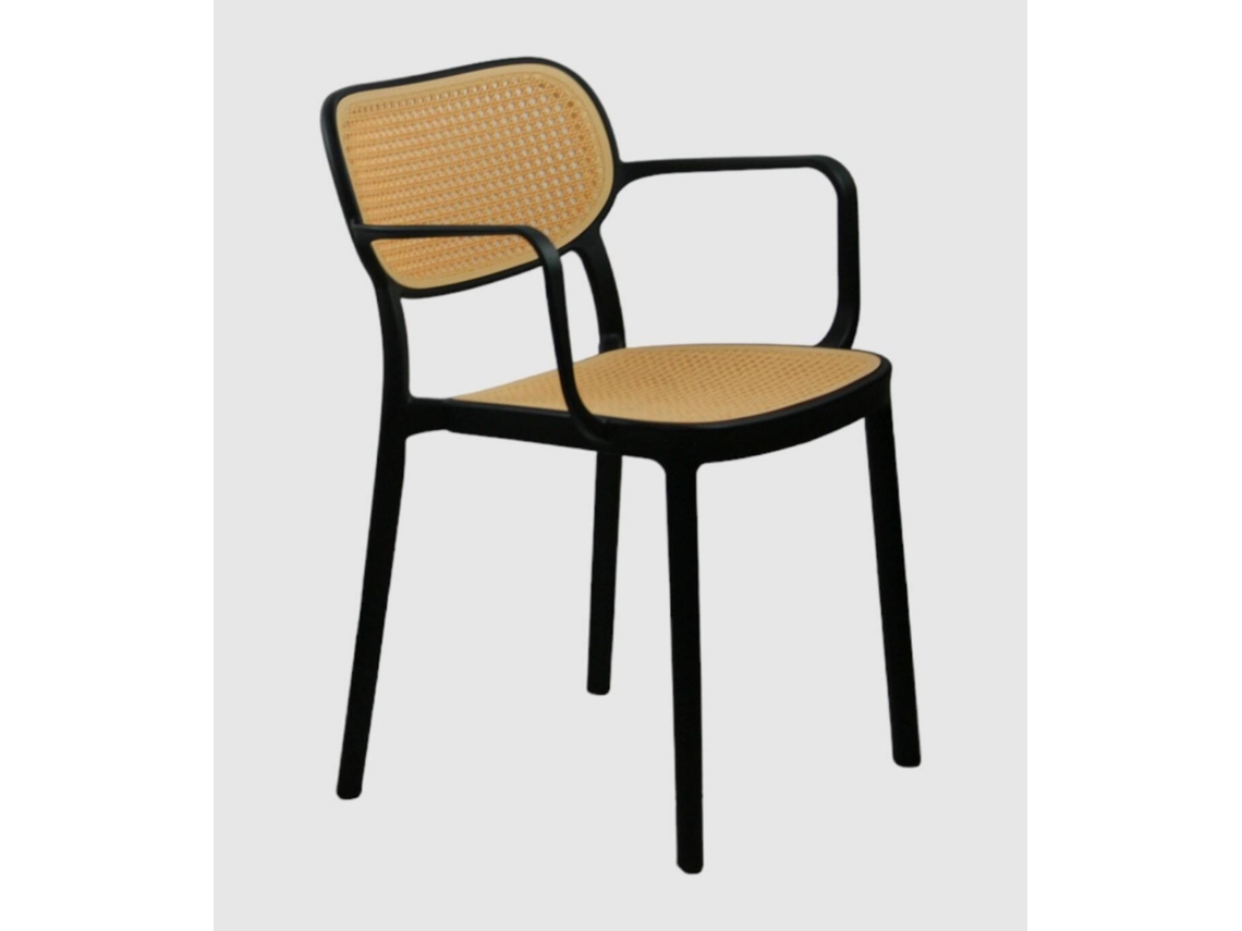 Conjunto de 2 cadeiras Viena pretas EKILIKUA HOME