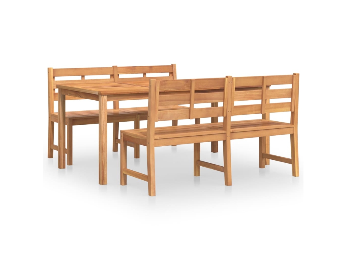 Maison Exclusive - 3 Pcs Conjunto De Jantar Para Jardim Madeira De Teca Maciça