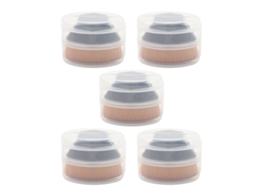 5 Peças De Pincéis De Maquilhagem Hexagonais Planos Pretos Para Pó Solto