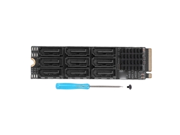 Placa Adaptadora M.2 Nvme M Key Pcie3.0 X2 Para 9 Portas Serial Ata 3.0