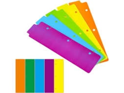 Divisórias Besportble em ABS, 10 unidades, para cadernos de 3 argolas. Divisórias criativas e coloridas para agendas de apresentação.