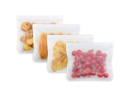 10 Bolsas com Fecho Zipper Reutilizáveis para Congelador e Armazenamento de Comida: Sopas, Sanduíches, Snacks 28x20cm