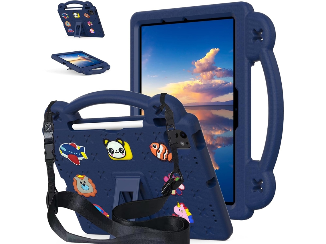 Capa Protetora Para Tablet Para Ipad Air 11/ipad Pro 11(2024) 11 Polegadas, Suporte Alça Azul-marinho - Elysve