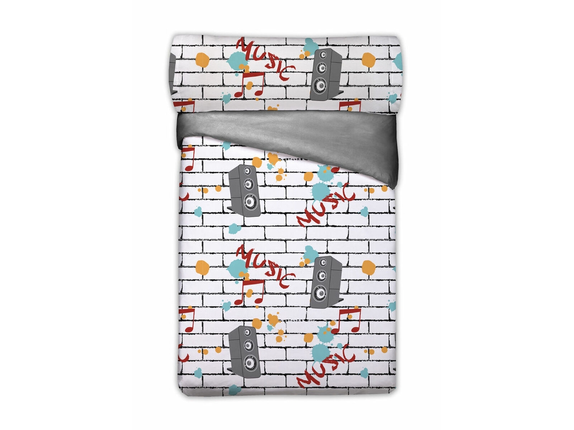Conjunto de capa de edredom HOSTELINE YOUNG (Cinzento)