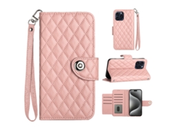 Capa Pega Para Iphone 15 Pro Max Pele Sintética Com Porta-cartões Laranja