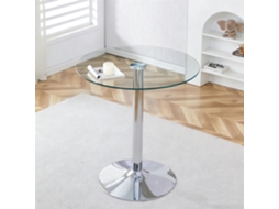 Mesa Moderna E Minimalista Com Estrutura Em Vidro: Com 89 Cm De Diâmetro E 92 Cm De Altura, É A Escolha Ideal Para Um Estilo Luxuoso E Discreto.