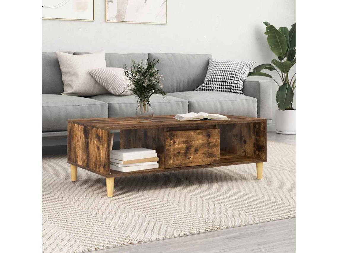Vidaxl Mesa De Centro Carvalho Defumado 102 X 55 X 35 Cm
