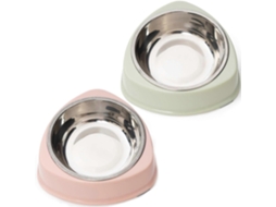 Conjunto de 2 Tigelas para Cães e Gatos em Aço Inoxidável, Antiderrapantes, Acessórios para Animais de Estimação AQUAFORGE
