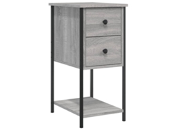 Bedside Cabinet, Bedside Cabinets Vidaxl Cinzeto Madeira Processada (n/a)