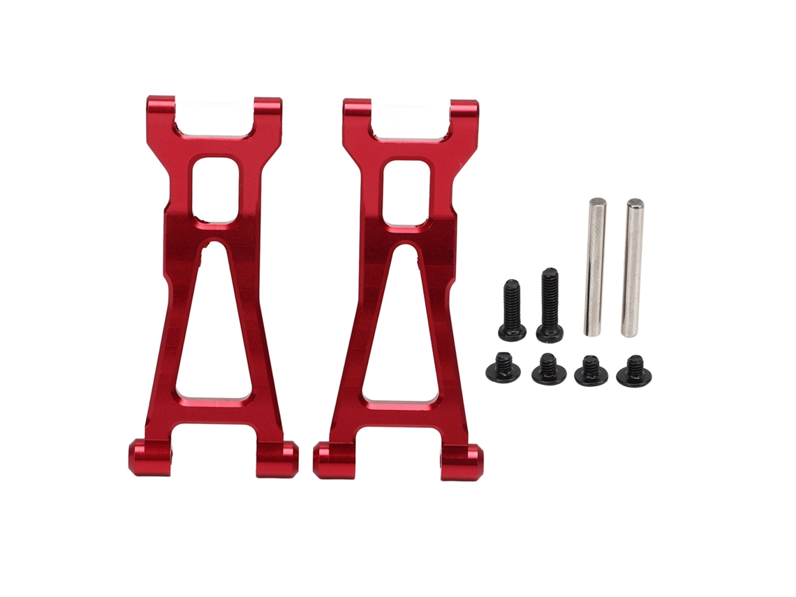 Mali 2pcs Braço Inferior Traseiro de Alumínio para Carro de Controle Remoto 1/16 Suspensão Swing Arm Vermelho