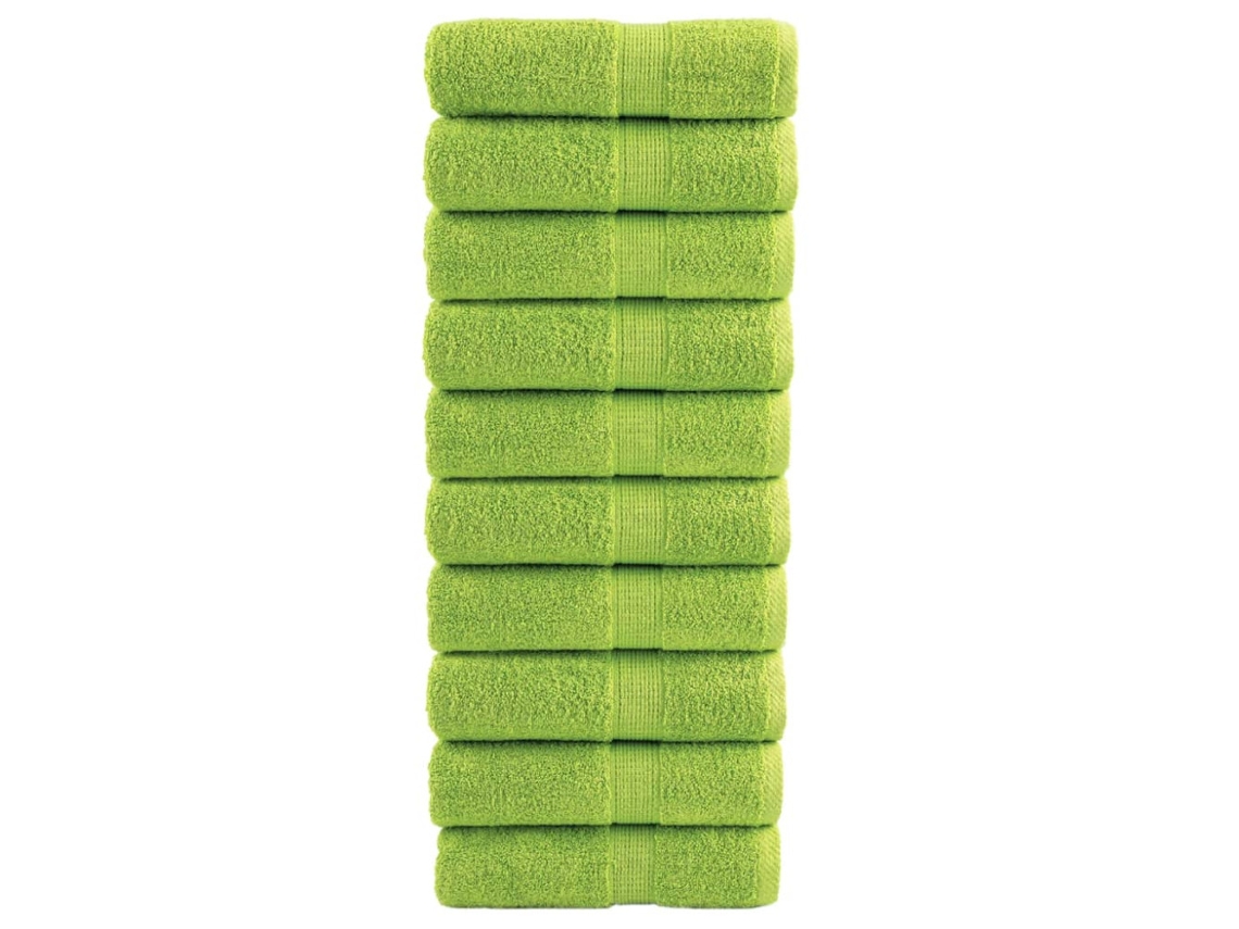 Toalhas de Hóspedes Premium Solund, 10 Unidades, Verde Maçã, 30x50 Cm, 600 G/m BRILVIBERA