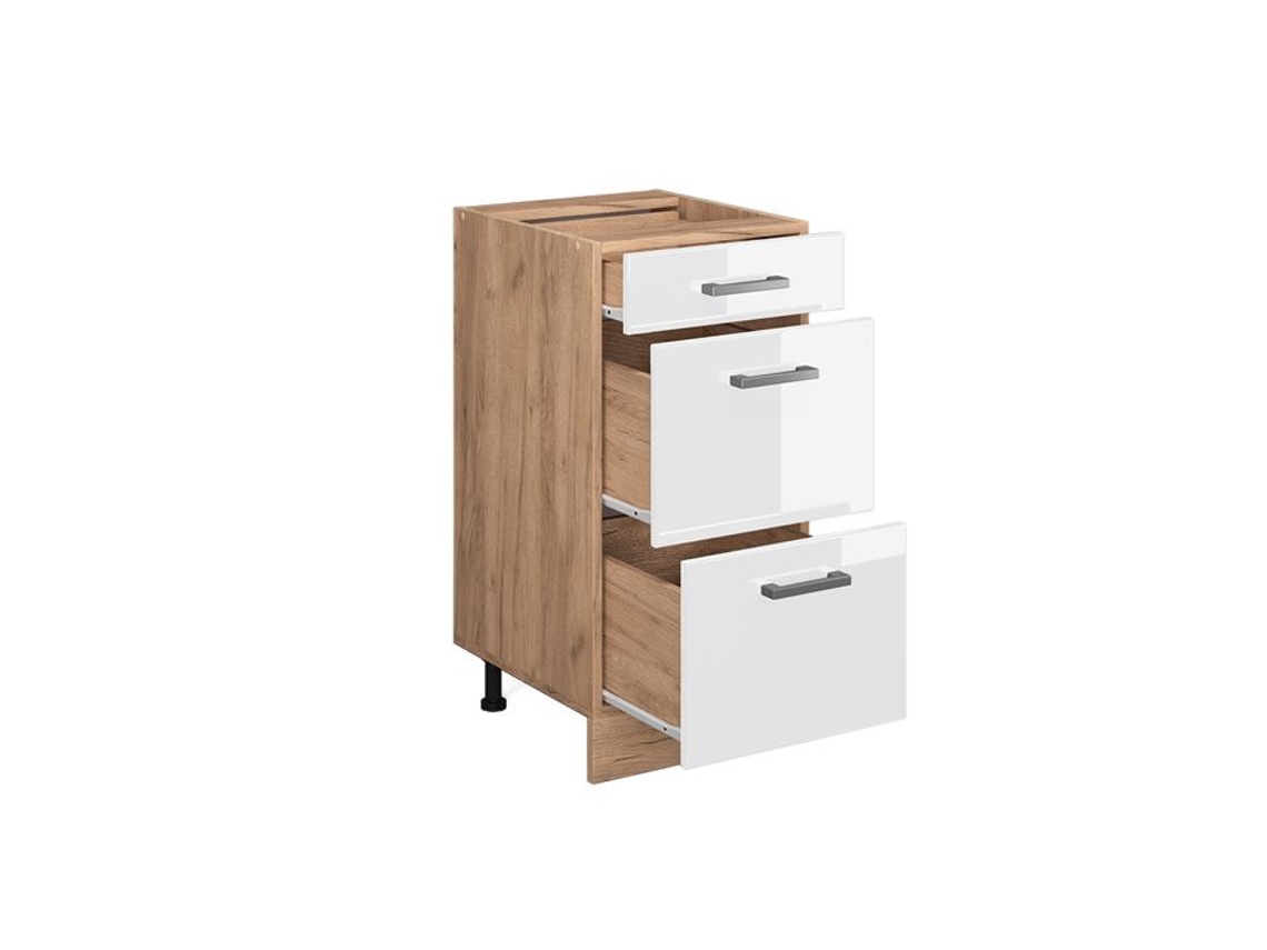 Móvel de cozinha Vicco R-Line, branco alto brilho, 40 cm com gavetas, sem bancada