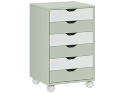 Mesa com Gaveteiro 6 Gavetas Verde